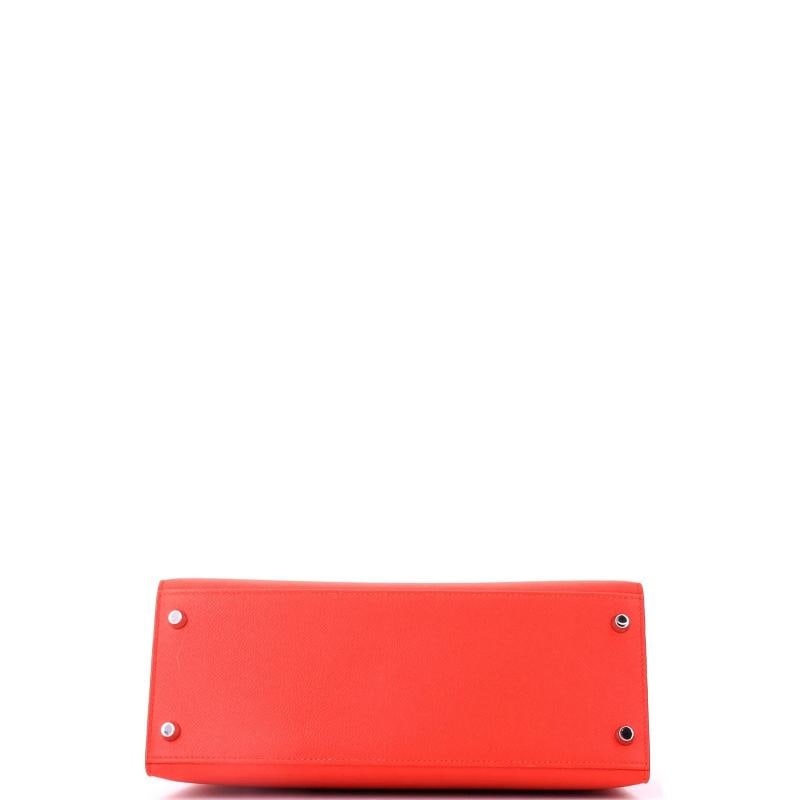 Hermes Kelly Handbag Orange Epsom with Palladium Hardware 28 - 4