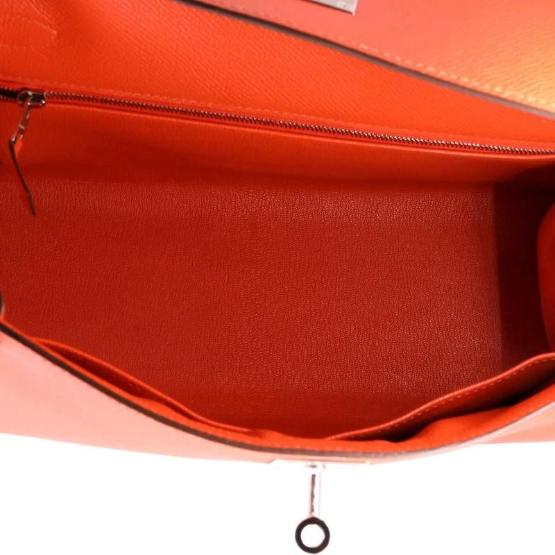 Hermes Kelly Handbag Orange Epsom with Palladium Hardware 28 - 6