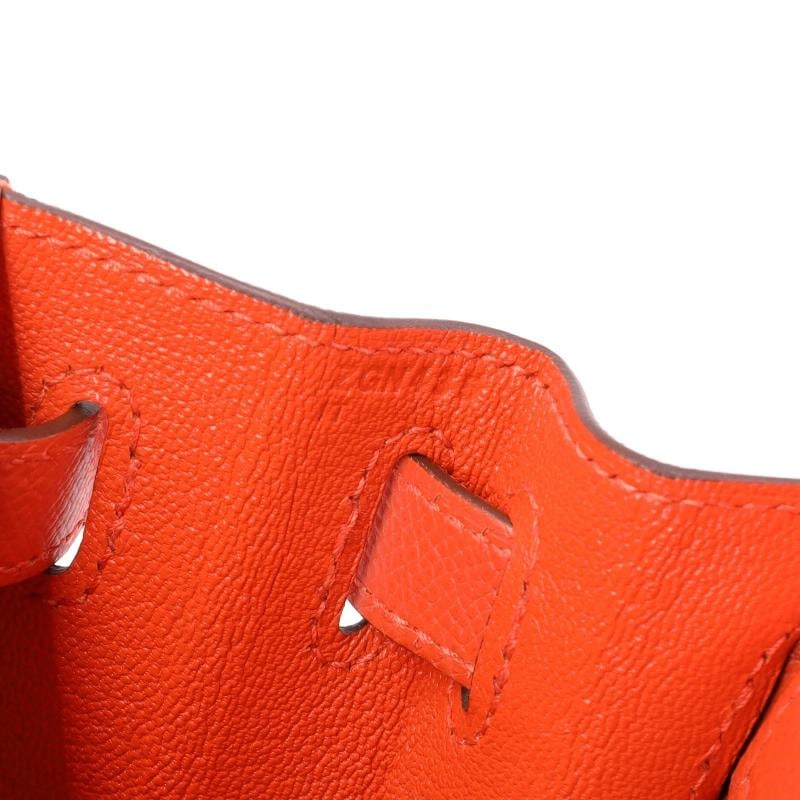 Hermes Kelly Handbag Orange Epsom with Palladium Hardware 28 - 7