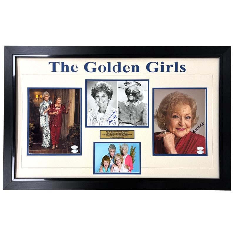 The Golden Girls Cast Signed 8x10 Photos Framed Signed Betty White Arthur JSA: Country of Origin: United States,Personalize: No,Industry: Television,Signed by: Bea Arthur, Betty White, Rue McClanahan, and Estelle Getty,Signed: Yes,Autograph Authentication: James Spence (JSA),Obj