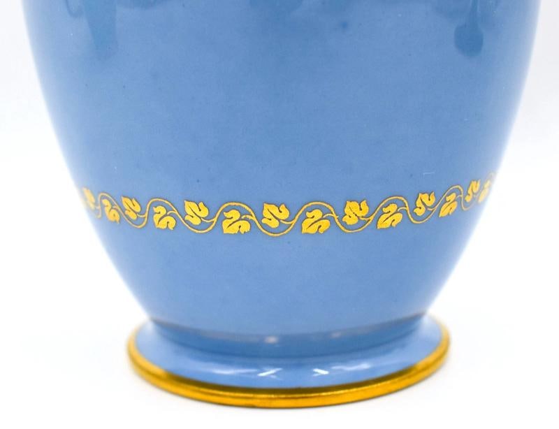 Antique Sevres 19th Century Fond Blue Agate Covered Sugar Bowl & Creamer - 10