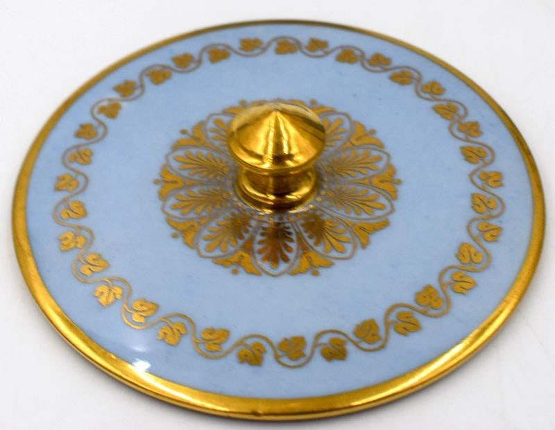 Antique Sevres 19th Century Fond Blue Agate Covered Sugar Bowl & Creamer - 6