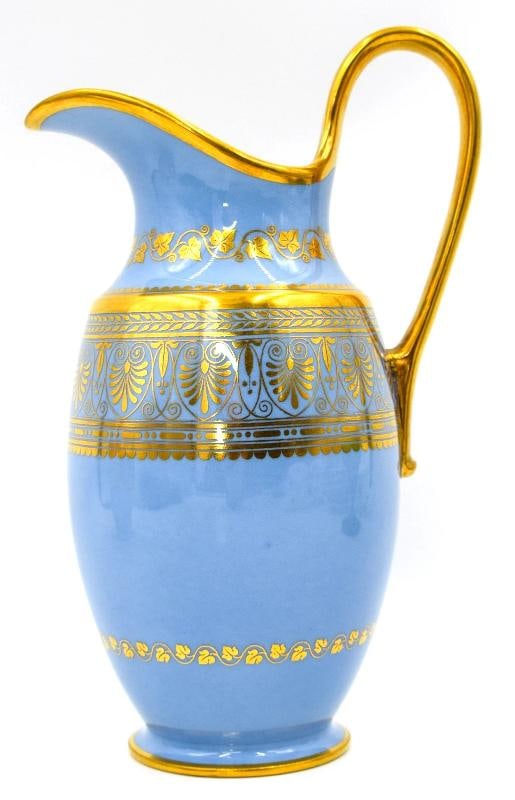 Antique Sevres 19th Century Fond Blue Agate Covered Sugar Bowl & Creamer - 7