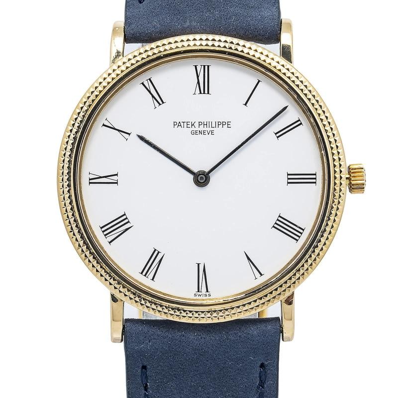 Patek Philippe Calatrava 3954 Quartz 18k Yellow Gold White Dial Unisex 33mm (1 of 6)