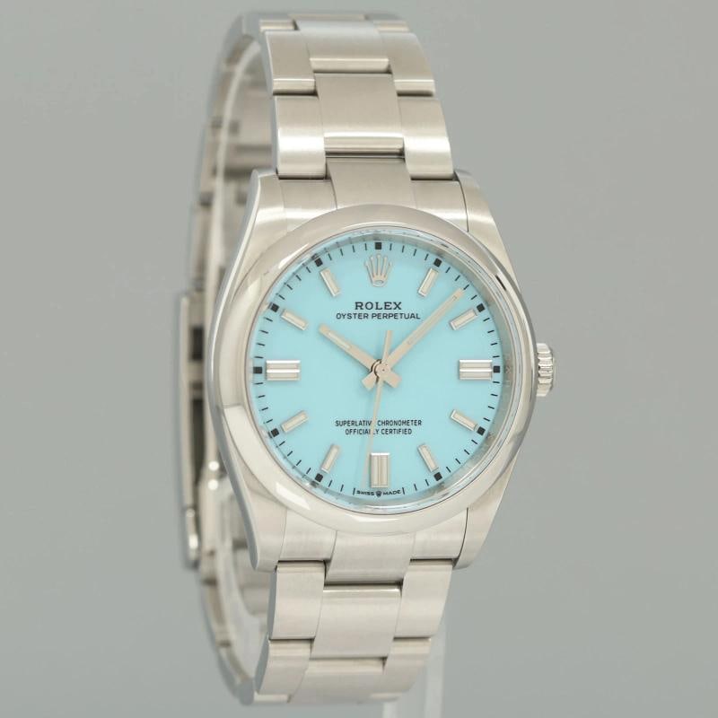 2021 NEW PAPERS Rolex Oyster 126000 Perpetual 36mm TIFFANY BLUE Watch Box and Papers - 3