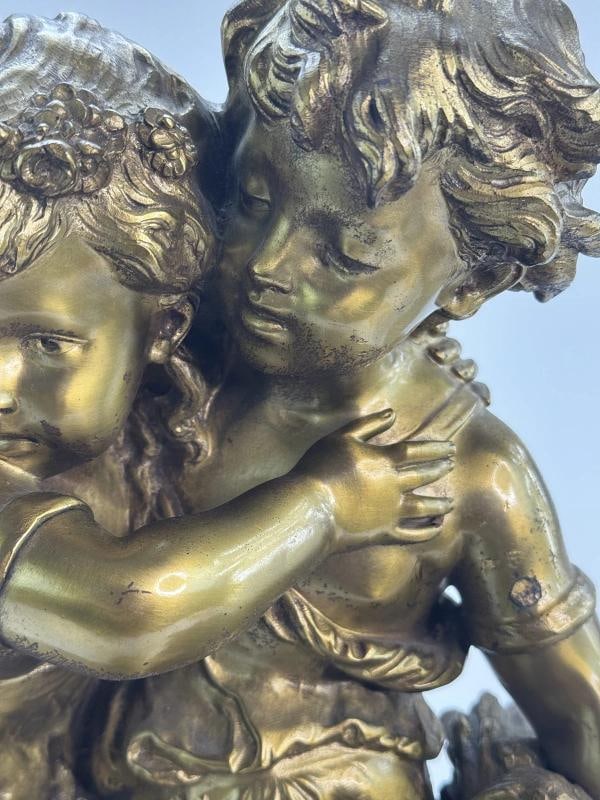 Antique Signed Auguste Moreau Gilt Bronze Allegory of Summer Statue Swivel Base - 6