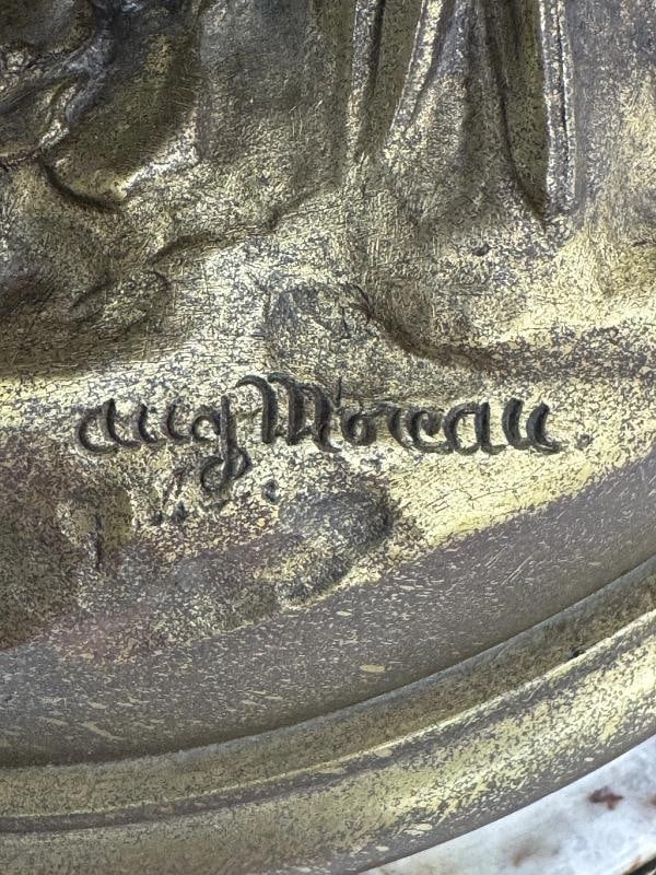 Antique Signed Auguste Moreau Gilt Bronze Allegory of Summer Statue Swivel Base - 8