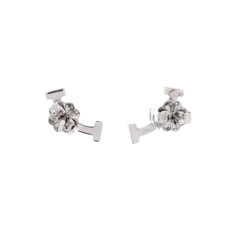 Tiffany & Co. T Smile Stud Earrings 18K White Gold and Diamonds - 3