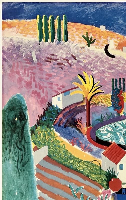 Original Vintage Poster DAVID HOCKNEY RETROSPECTIVE Nichols Canyon MOMA 1988 OL - 2