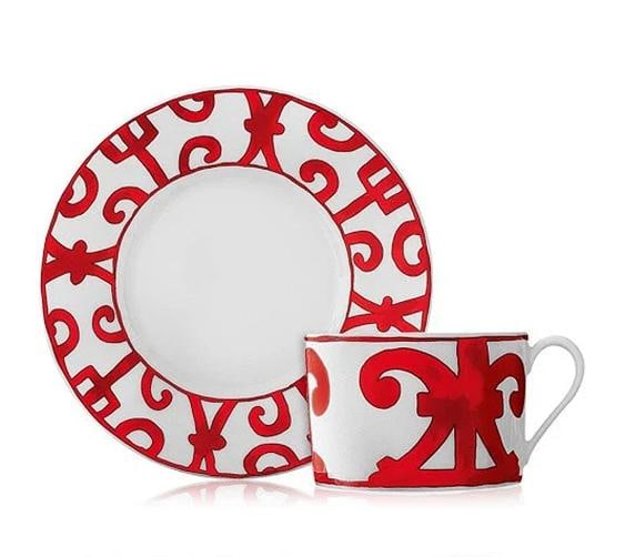 HERMES BALCON DU GUADALQUIVIR PAIR OF BKFAST CUPS & SAUCERS #P011015P BRAND NIB: Condition: New: A brand-new, unused, unopened, undamaged item in its original packaging (where packaging is applicable). Packaging should be the same as what is found in a retail store, unless the ite