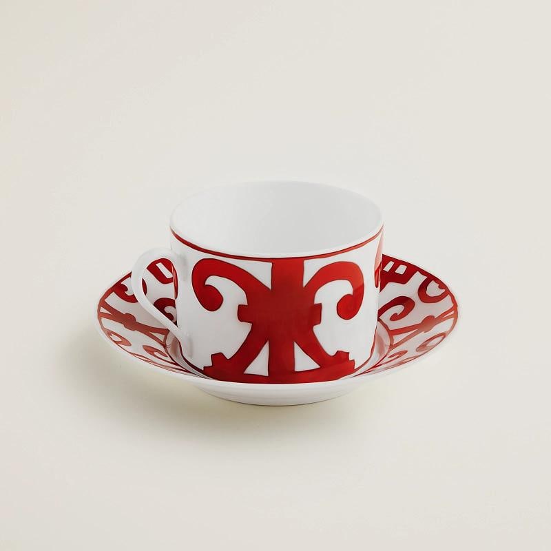 HERMES BALCON DU GUADALQUIVIR PAIR OF BKFAST CUPS & SAUCERS #P011015P BRAND NIB - 2