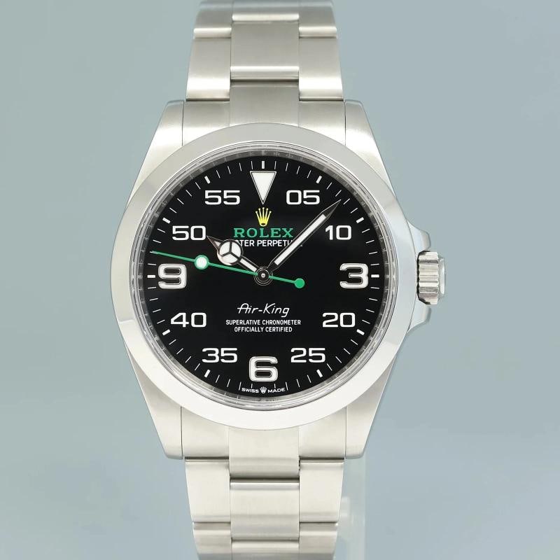 2024 NEW PAPERS Rolex Air-King 126900 Green Arabic 40mm Steel Oyster Watch Box - 2