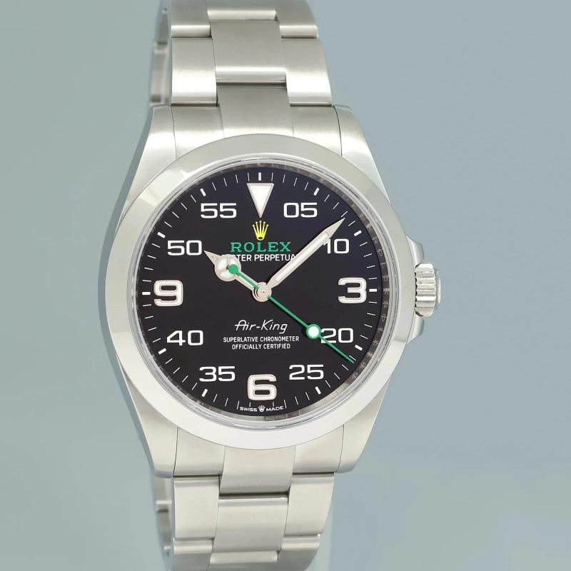 2024 NEW PAPERS Rolex Air-King 126900 Green Arabic 40mm Steel Oyster Watch Box - 3