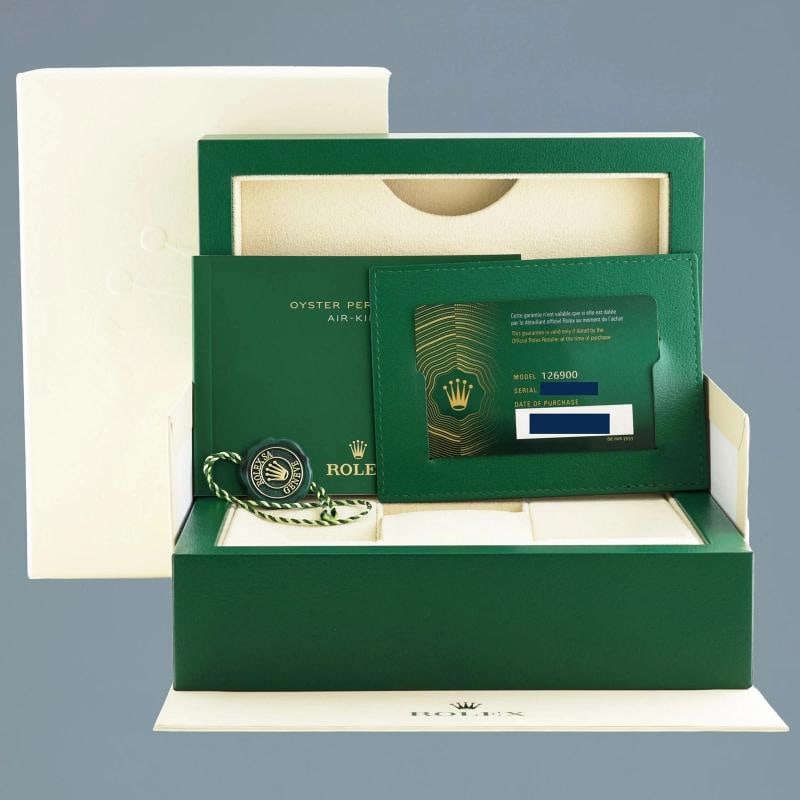 2024 NEW PAPERS Rolex Air-King 126900 Green Arabic 40mm Steel Oyster Watch Box - 7