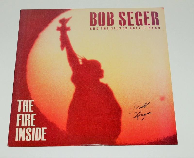 BOB SEGER SIGNED THE FIRE INSIDE ALBUM VINYL RECORD BECKETT COA AGAINST THE WIND - 2