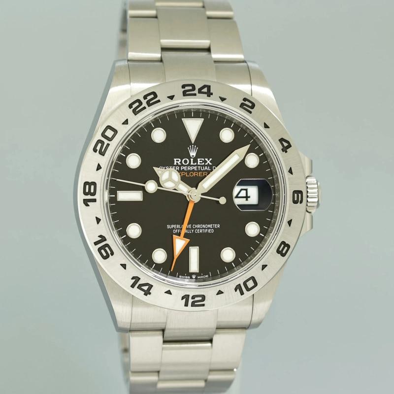 2024 Mint Rolex Explorer II 42mm 226570 Black Dial Steel Date Watch Box - 3