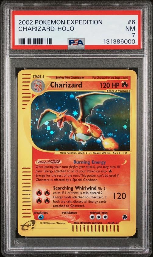 2002 POKEMON EXPEDITION #6 CHARIZARD-HOLO PSA 7 (1 of 2)