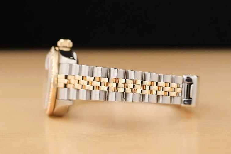 ROLEX LADIES DATEJUST 69173 MOTHER OF PEARL DIAL 18K GOLD STEEL DIAMOND WATCH - 5