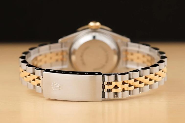 ROLEX LADIES DATEJUST 69173 MOTHER OF PEARL DIAL 18K GOLD STEEL DIAMOND WATCH - 6