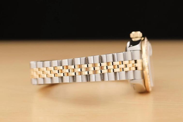 ROLEX LADIES DATEJUST 69173 MOTHER OF PEARL DIAL 18K GOLD STEEL DIAMOND WATCH - 8
