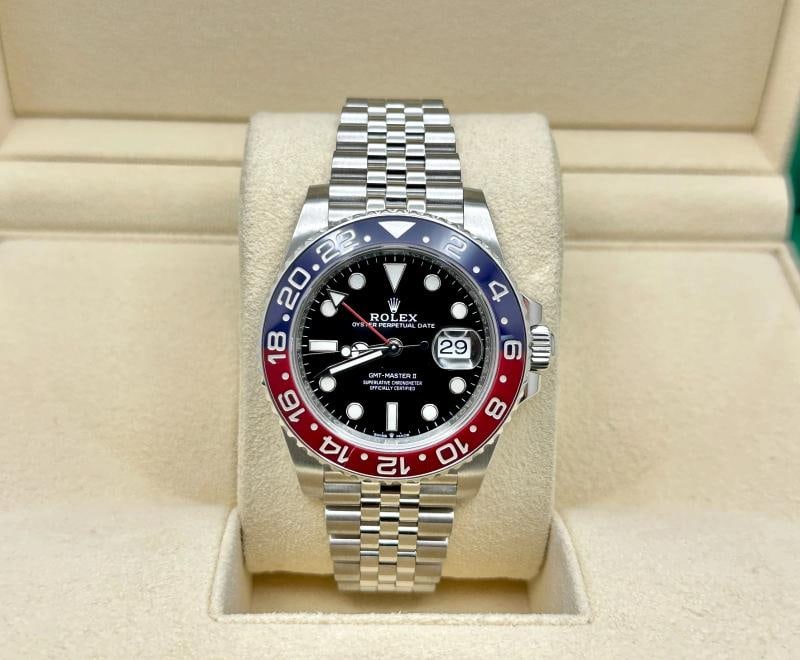 Rolex GMT Master II Pepsi 126710BLRO 40mm Red Blue Bezel Steel Jubilee Box Paper - 4