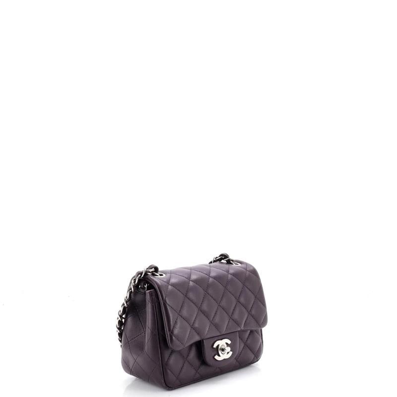 Chanel Square Classic Single Flap Bag Quilted Lambskin Mini - 2