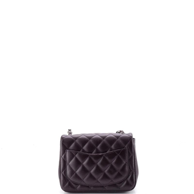 Chanel Square Classic Single Flap Bag Quilted Lambskin Mini - 3