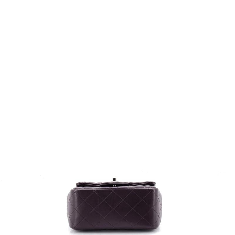 Chanel Square Classic Single Flap Bag Quilted Lambskin Mini - 4