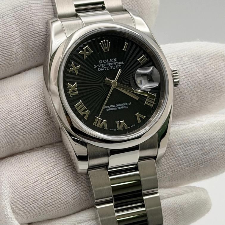 Rolex Datejust 116200 36mm Black Sunbeam Dial Stainless Steel Box - 3
