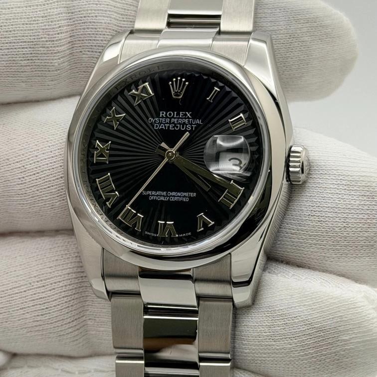Rolex Datejust 116200 36mm Black Sunbeam Dial Stainless Steel Box - 4