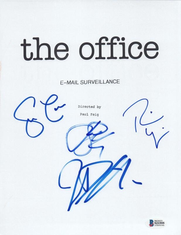 The Office Cast Signed Auto Full Script Beckett Steve Carell Rainn Wilson + 2: Industry: Television,Personalize: No,Signed by: STEVE CARELL RAINN WILSON JOHN KRASINSKI & JENNA FISCHER,Signed: Yes,Autograph Authentication: Beckett,Object Type: Script,Original/Reproduction: Origin