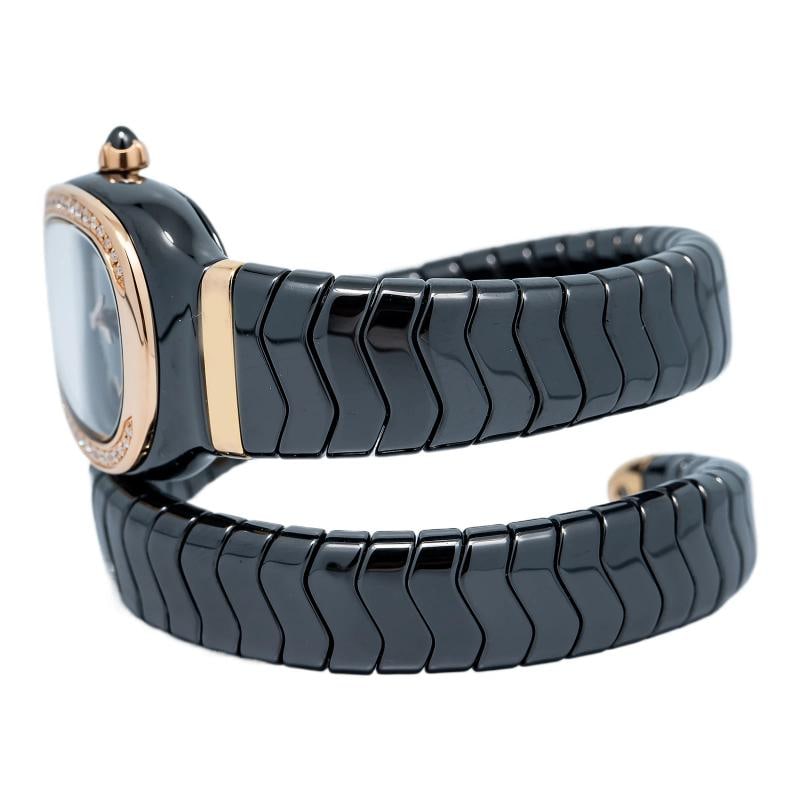 Bvlgari Serpenti SPC35BG 18k RG Diamond Bezel Black Dial 2018 Card Women 23mm - 3