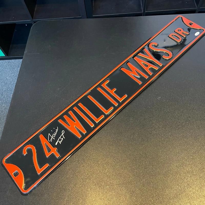 Willie Mays Signed Large Willie Mays Drive Street Sign Giants JSA COA - 2