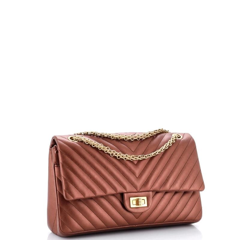 Chanel Reissue 2.55 Flap Bag Chevron Metallic Aged Calfskin 226 - 2