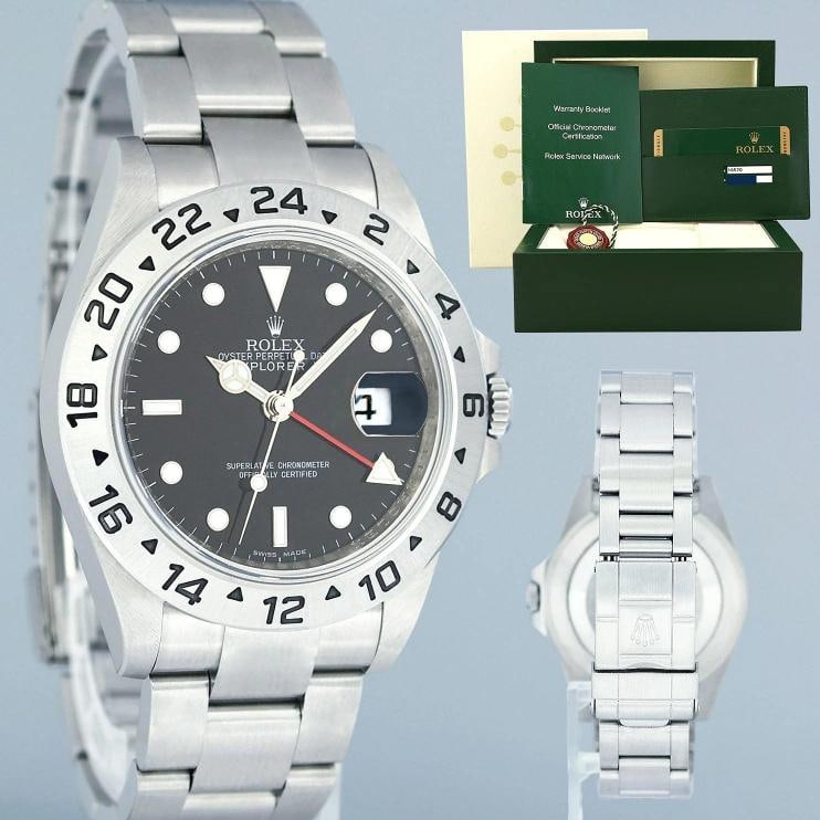 MINT 2011 PAPERS Rolex 16570 Black Steel 3186 Movement Explorer II 40mm Watch: Condition: Pre-owned - Excellent,Reference Number: 16570,Model: Rolex Explorer II,Dial Color: Black,Band Material: Steel,Case Size: 40 mm,Brand: Rolex,Department: Men,Type: Wristwatch,Country of