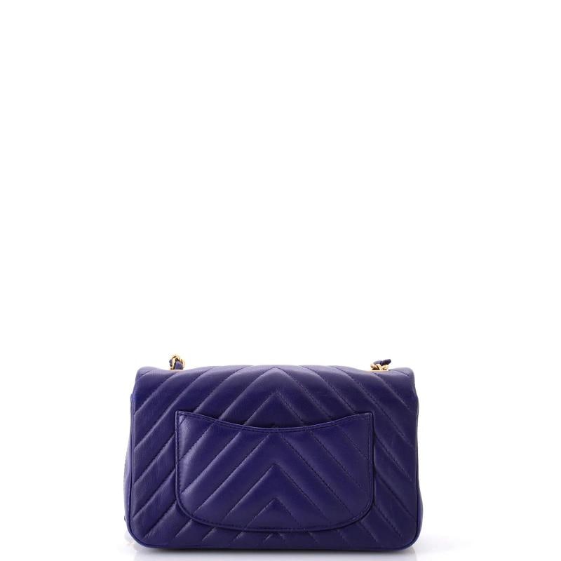 Chanel Classic Single Flap Bag Chevron Lambskin Mini - 3