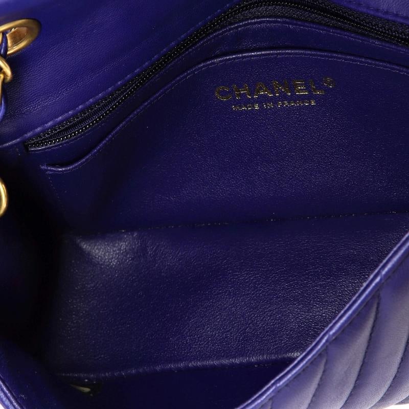Chanel Classic Single Flap Bag Chevron Lambskin Mini - 5