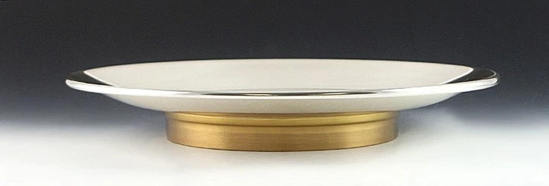 Lipchitz Sterling Silver and Bronze Israel 25th Anniversary Plate Plaque 11 3/4" - 2