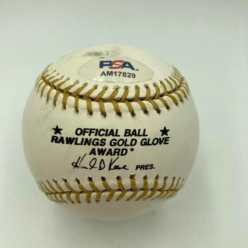Rare Willie Mays Signed Rawlings Gold Glove Award Baseball PSA DNA COA - 3