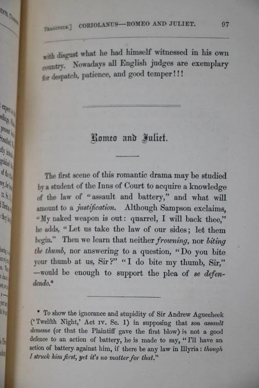 John Lord Campbell / Shakespeare's Legal Acquirements Considered 1st ed 1859 - 10