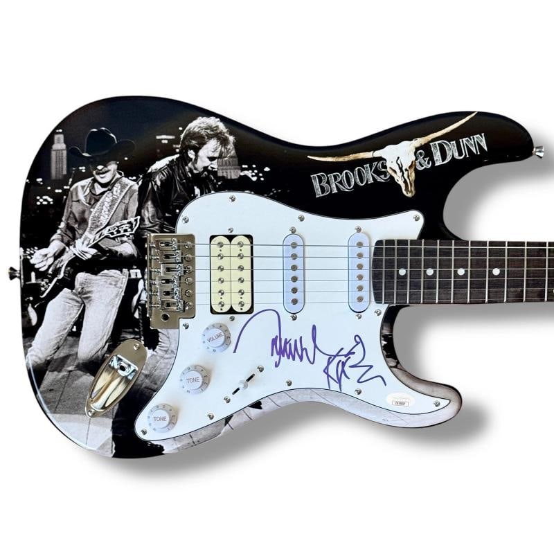 Brooks & Dunn Signed Guitar Custom Graphics JSA COA Kix Brooks and Ronnie Dunn: Industry: Music,Signed: Yes,Autograph Authentication: James Spence (JSA),Object Type: Guitar & Guitar Pick,Original/Reproduction: Original,Country of Origin: United States