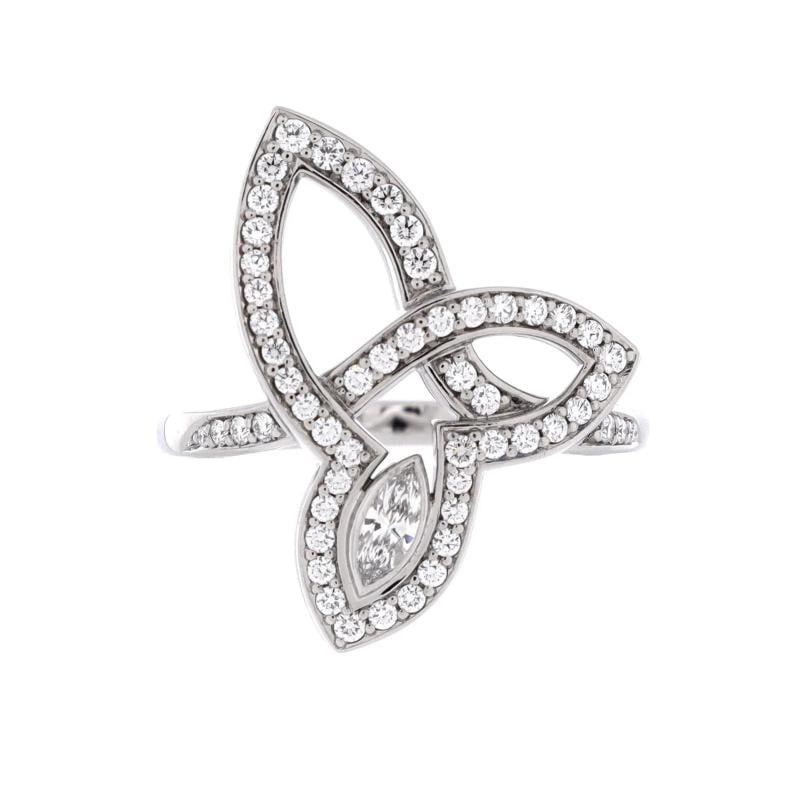 Harry Winston Lily Cluster Ring Platinum and Diamonds: Condition: Pre-owned - Good,Brand: Harry Winston,Main Stone: Diamond,Metal: Platinum (Pt950),Metal Purity: Unknown,Ring Size: 5.75 - 51,Type: Ring,Color: White Gold,Style: Platinum And Diamonds,Materi