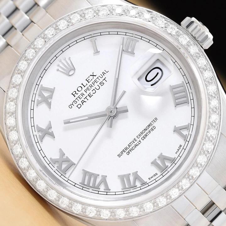 ROLEX MENS DATEJUST 16014 18K GOLD STEEL WHITE ROMAN DIAMOND JUBILEE WATCH: Condition: Pre-owned - Excellent,Country of Origin: Switzerland,Brand: Rolex,Department: Men's,Style: Dress/Formal, Luxury, Luxury: Dress Styles,Features: Chronometer, Sapphire Crystal, Screwdown Crow