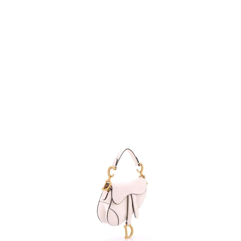 Christian Dior Saddle Handbag with Strap Leather Micro - 2
