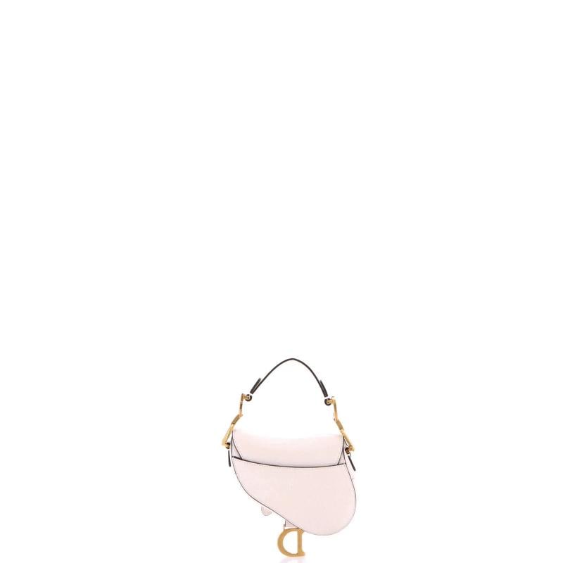 Christian Dior Saddle Handbag with Strap Leather Micro - 3