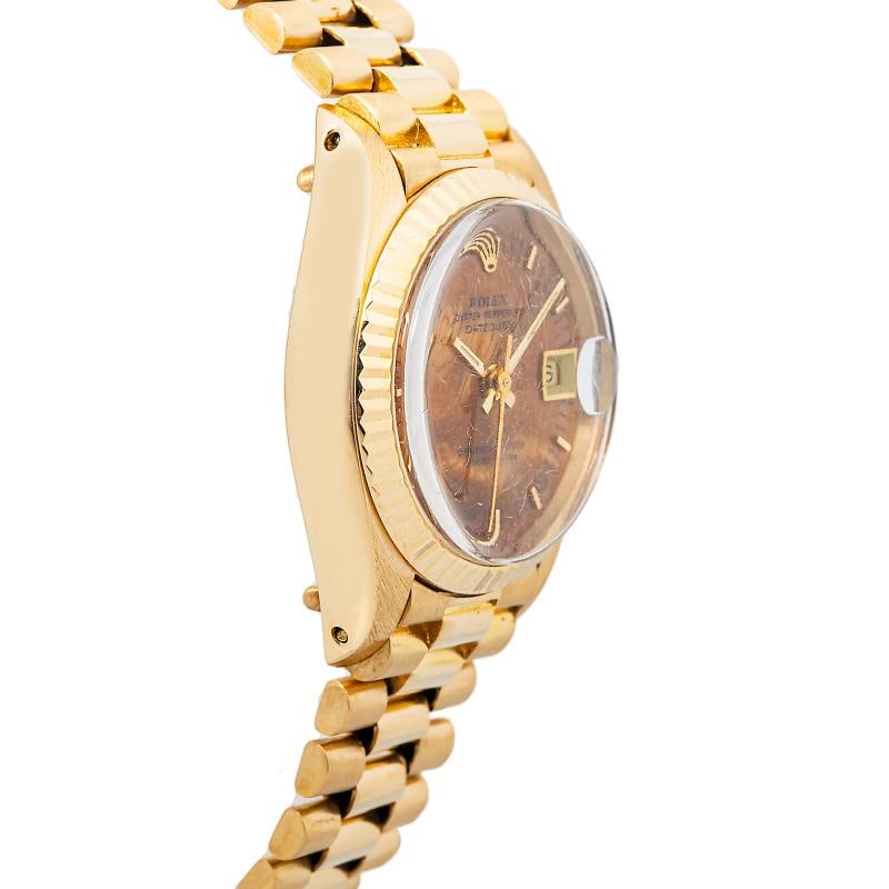 Rolex DateJust 6917 President 18k Rare Wood Dial Auto Women's Watch 26mm - 4
