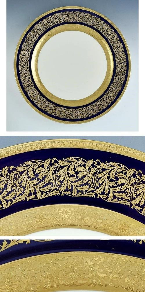 7 Fine Luxury Bavarian Rosenthal Gilded Ivory Dinner Plates - 2
