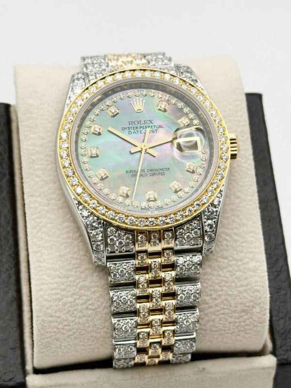 Rolex Datejust 116233 Tahitian Diamond Dial Diamond Band 18K Yellow Gold Steel - 2