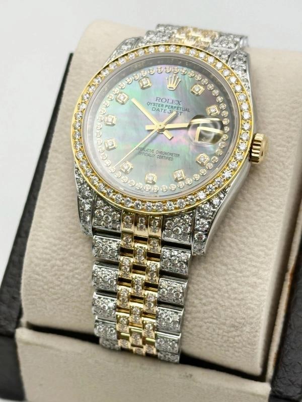 Rolex Datejust 116233 Tahitian Diamond Dial Diamond Band 18K Yellow Gold Steel - 3