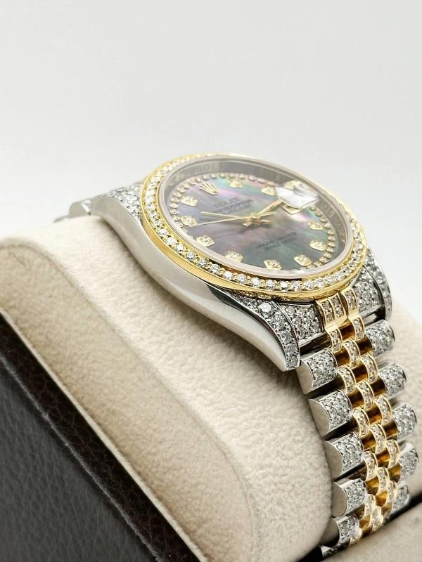 Rolex Datejust 116233 Tahitian Diamond Dial Diamond Band 18K Yellow Gold Steel - 5